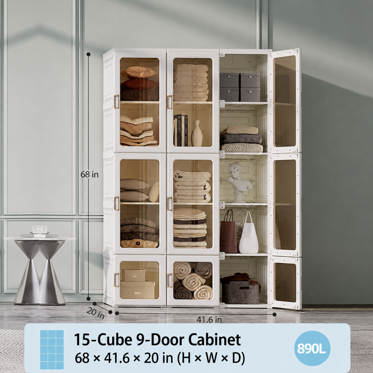 🏠Portable Wardrobe Closet With Transparent Doors(🎁Special Sale—Free Shipping)