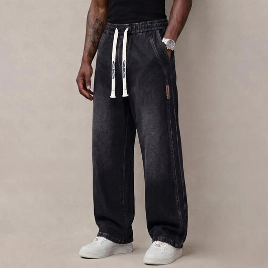 💝💝 BEST SELLER | Men’s Stretch Cotton Loose-Fit Drawstring Jeans