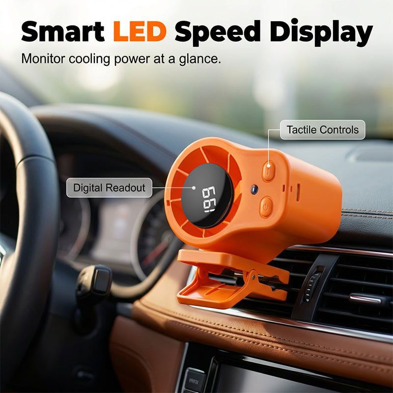 ❄️ Portable Turbo Fan – 199-Speed Powerful Cooling with LED Display