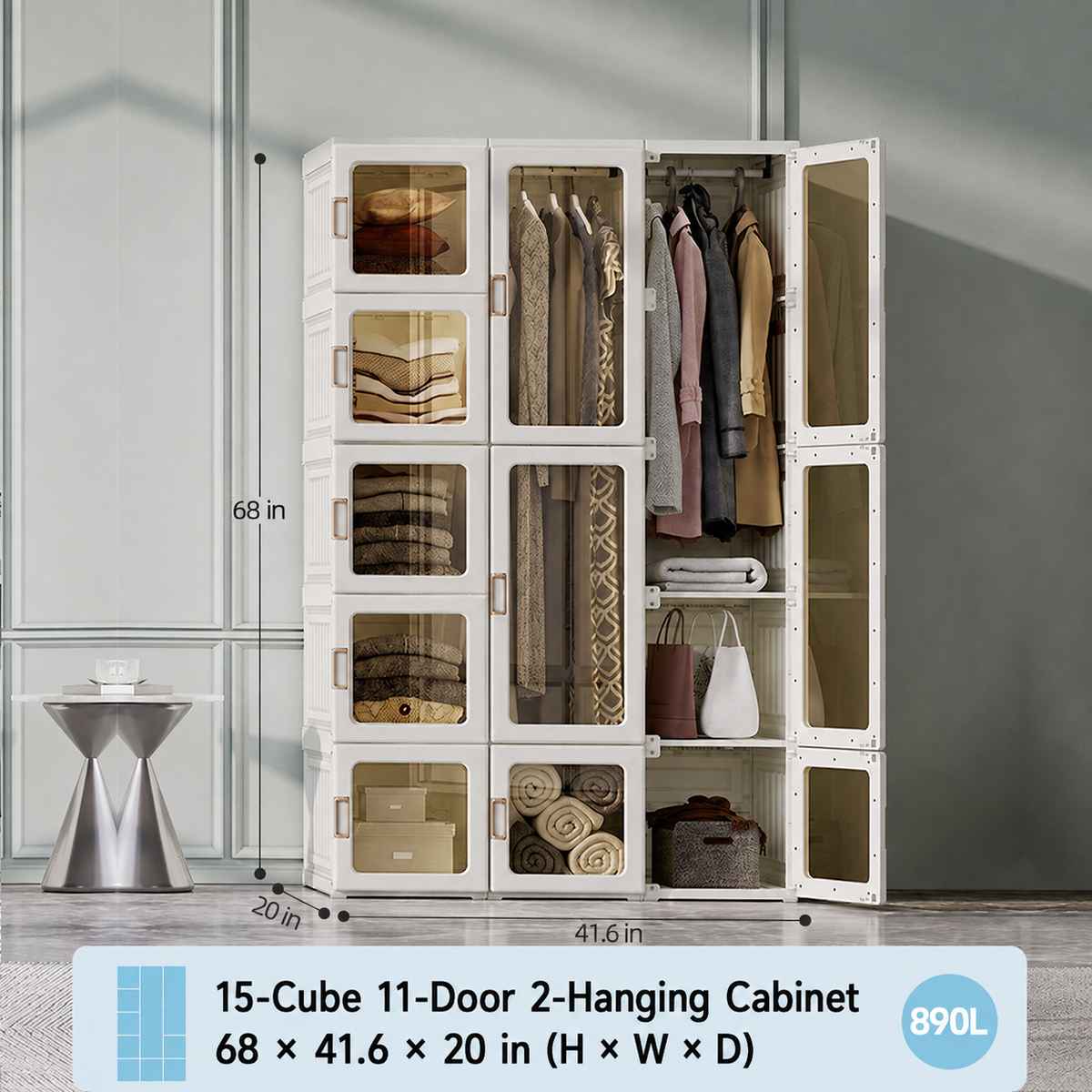 🏠Portable Wardrobe Closet With Transparent Doors（🎁Special Sale—Free Shipping）