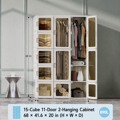 🏠Portable Wardrobe Closet With Transparent Doors（🎁Special Sale—Free Shipping）