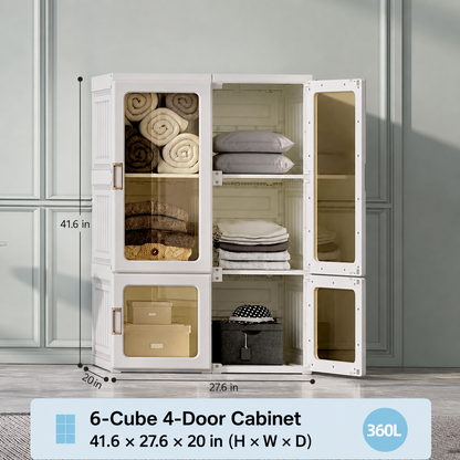 🏠Portable Wardrobe Closet With Transparent Doors（🎁Special Sale—Free Shipping）
