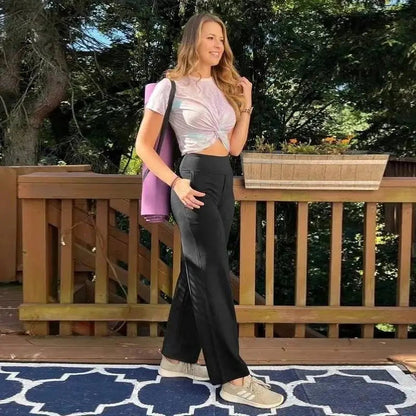 💝💝Women's High-Waist Wide Leg Pants – Business Casual Yoga Dress Pants with Pockets