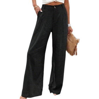 💝💝LAST 2 DAYS⚡- Women's Casual High Waist Linen Wide Leg Trousers