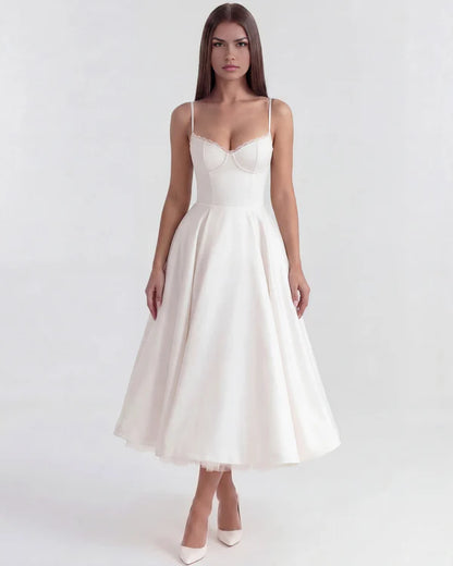 Women's Elegant Sweetheart Neck Midi Dress