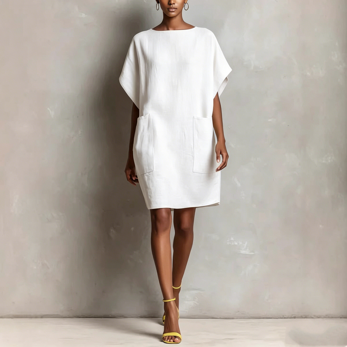 💝💝Effortless Linen-Blend Shift Dress