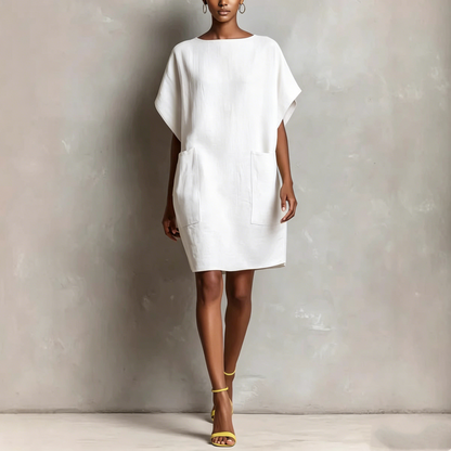 💝💝Effortless Linen-Blend Shift Dress