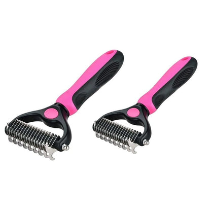 2-in-1 Deshedding & Dematting Tool – Double Sided Pet Grooming Brush