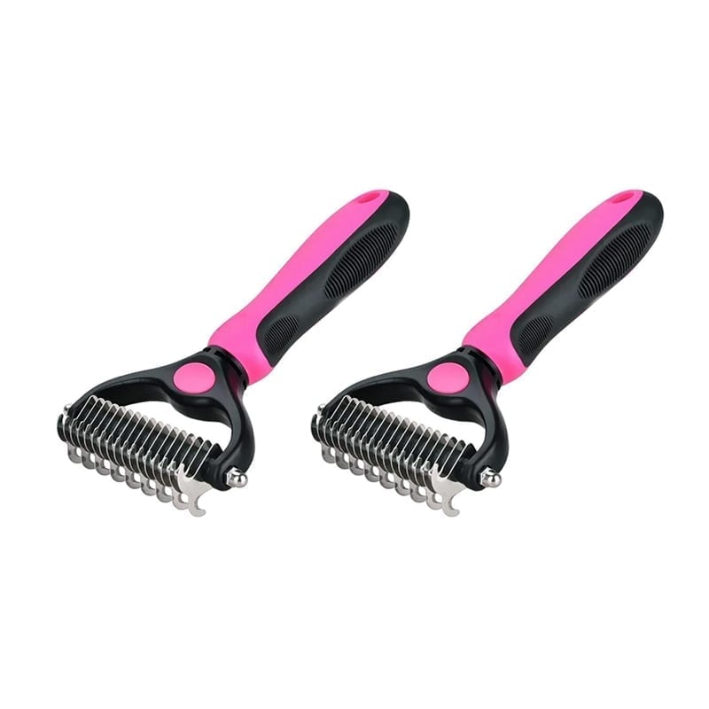 2-in-1 Deshedding & Dematting Tool – Double Sided Pet Grooming Brush