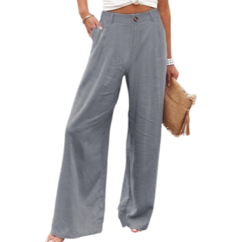 💝💝LAST 2 DAYS⚡- Women's Casual High Waist Linen Wide Leg Trousers