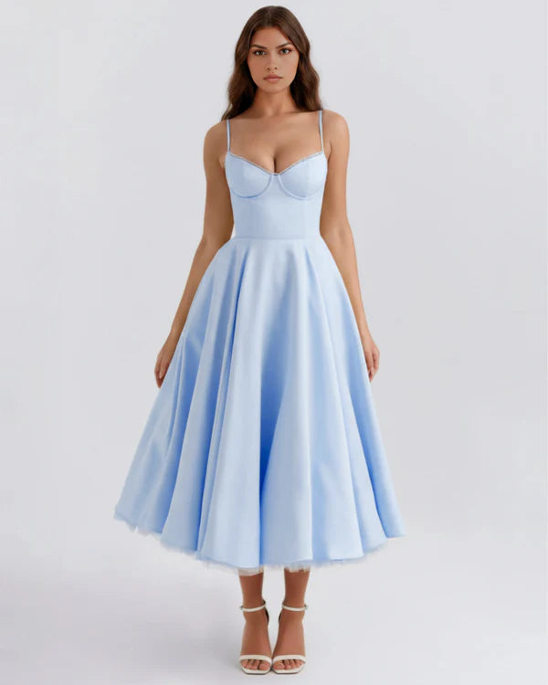 Women's Elegant Sweetheart Neck Midi Dress