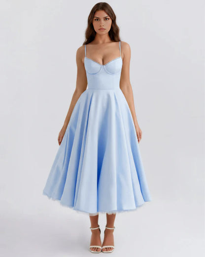 Women's Elegant Sweetheart Neck Midi Dress