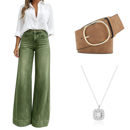 Women's High-Waisted Vintage Wash Wide-Leg Jeans