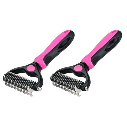 2-in-1 Deshedding & Dematting Tool – Double Sided Pet Grooming Brush