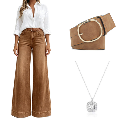 Women's High-Waisted Vintage Wash Wide-Leg Jeans