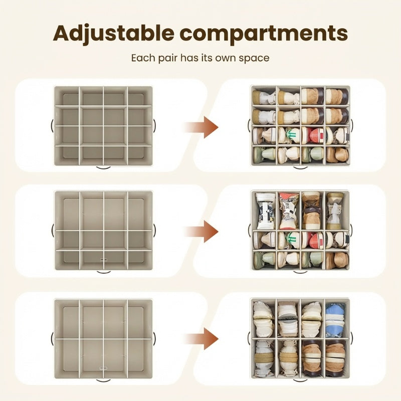 SpaceSaver Shoe Organizer – Multi-Compartment Storage Box