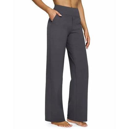 💝💝Women's High-Waist Wide Leg Pants – Business Casual Yoga Dress Pants with Pockets