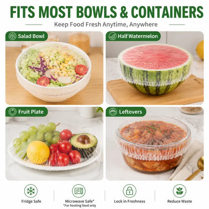 100PCS Stretch Food Covers – Quick & Easy Food Storage