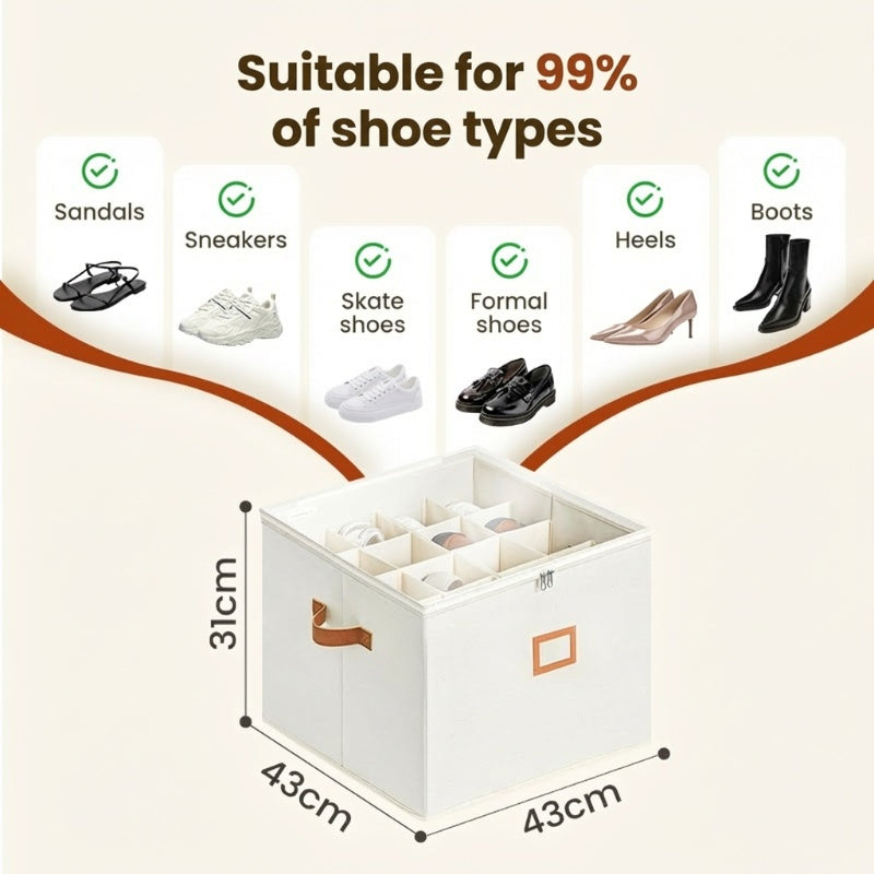 SpaceSaver Shoe Organizer – Multi-Compartment Storage Box