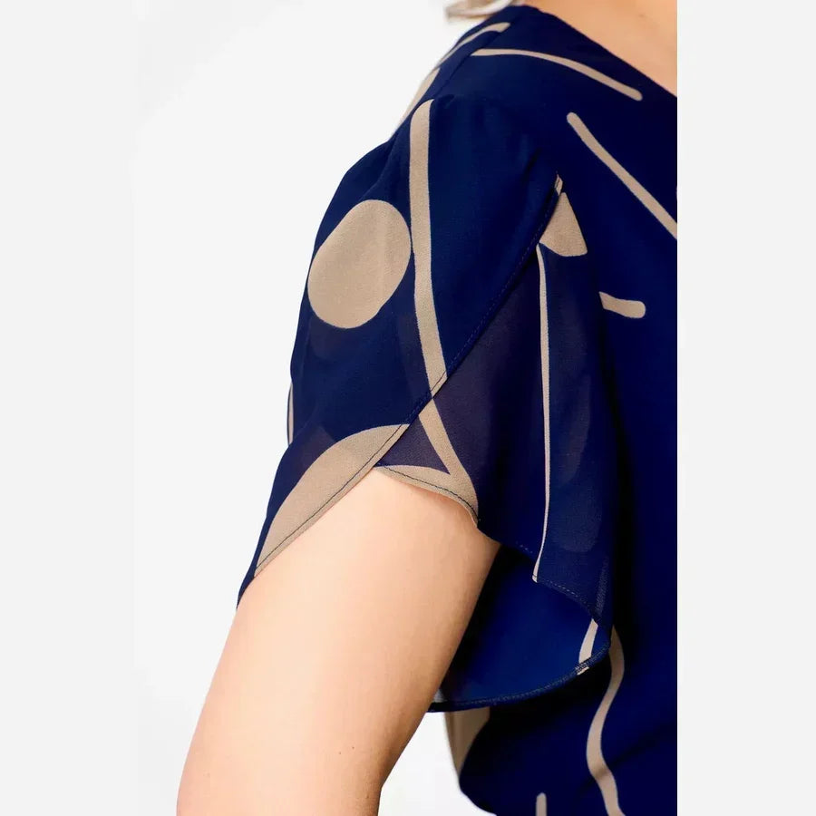 Women's Vintage Print Midi Dress