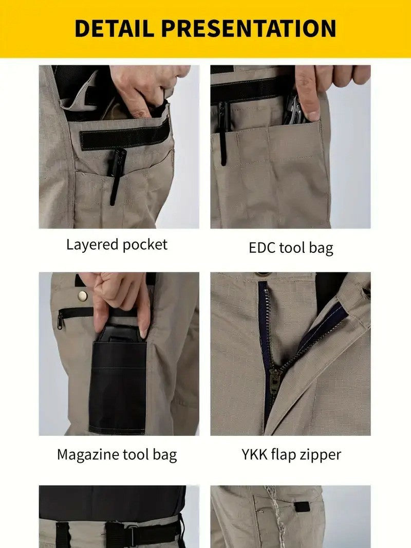 💝💝Men's Tactical Work Pants with Multi-Pocket Zipper Design