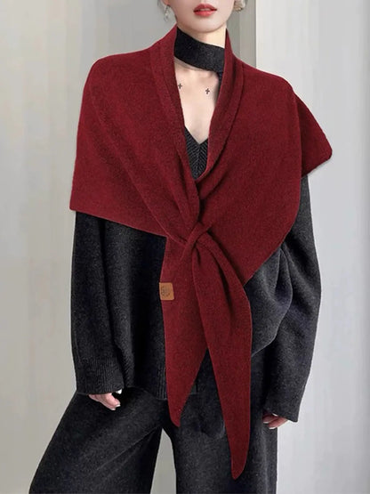 💝💝Women's Trendy Solid Knitted Shawl, Casual Soft Comfortable Scarf for Daily Wear, Fashion Accessories for Women & Girls