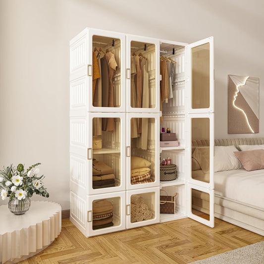 🏠Portable Wardrobe Closet With Transparent Doors（🎁Special Sale—Free Shipping）