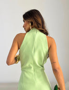 Women's Elegant Wide Leg Jumpsuit With Waist Tie