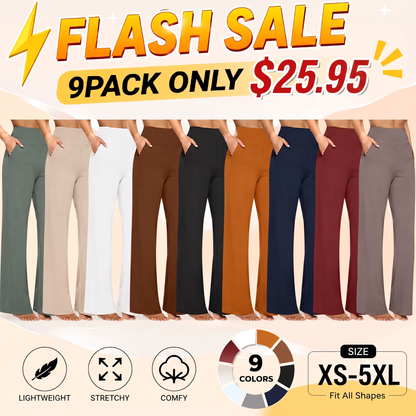💝💝Women's High-Waist Wide Leg Pants – Business Casual Yoga Dress Pants with Pockets
