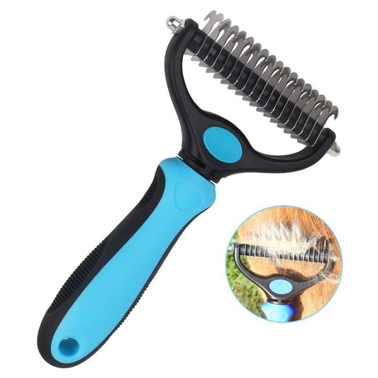 2-in-1 Deshedding & Dematting Tool – Double Sided Pet Grooming Brush