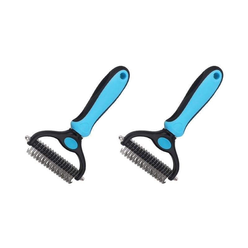 2-in-1 Deshedding & Dematting Tool – Double Sided Pet Grooming Brush