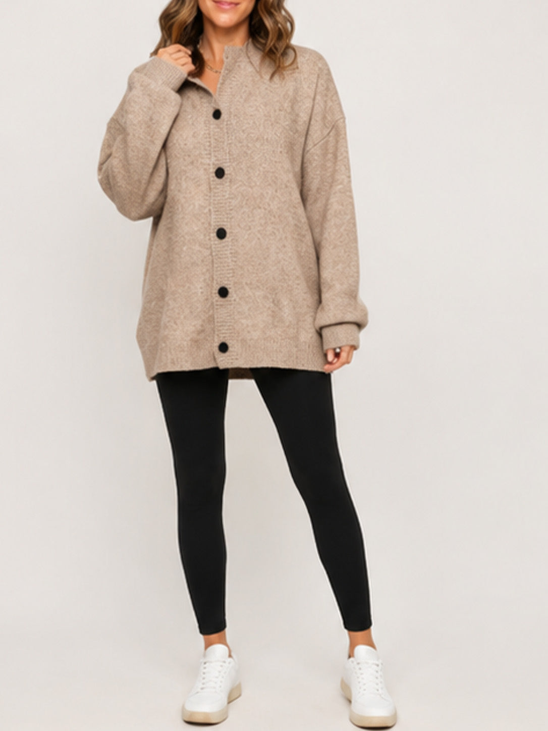 💝💝Women Oversized Button Front Knit Cardigan