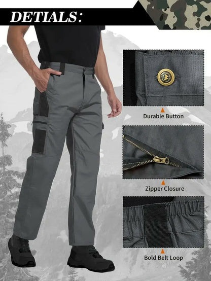 💝💝Men's Tactical Work Pants with Multi-Pocket Zipper Design