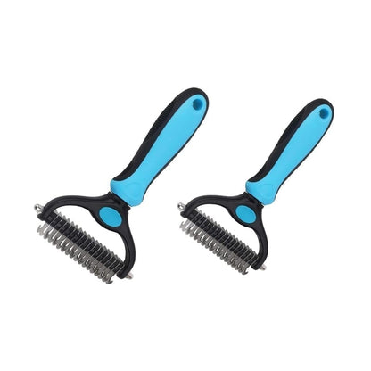 2-in-1 Deshedding & Dematting Tool – Double Sided Pet Grooming Brush