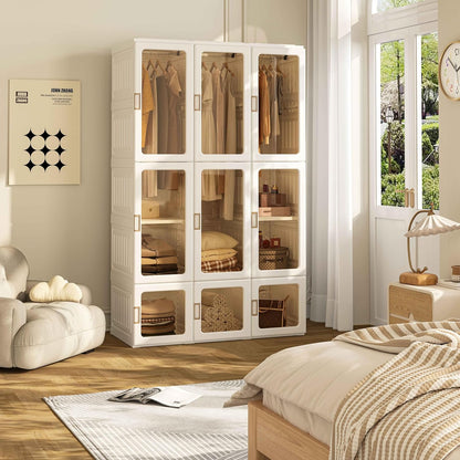 🏠Portable Wardrobe Closet With Transparent Doors（🎁Special Sale—Free Shipping）