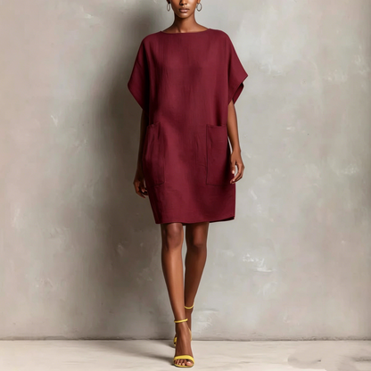 💝💝Effortless Linen-Blend Shift Dress