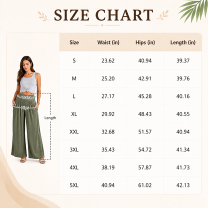 💝💝Women’s Linen Wide Leg Palazzo Pants – High Waist Boho Beach Vacation Lounge Pants