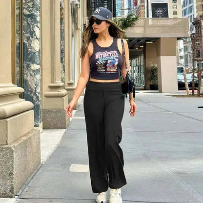 💝💝Women's High-Waist Wide Leg Pants – Business Casual Yoga Dress Pants with Pockets