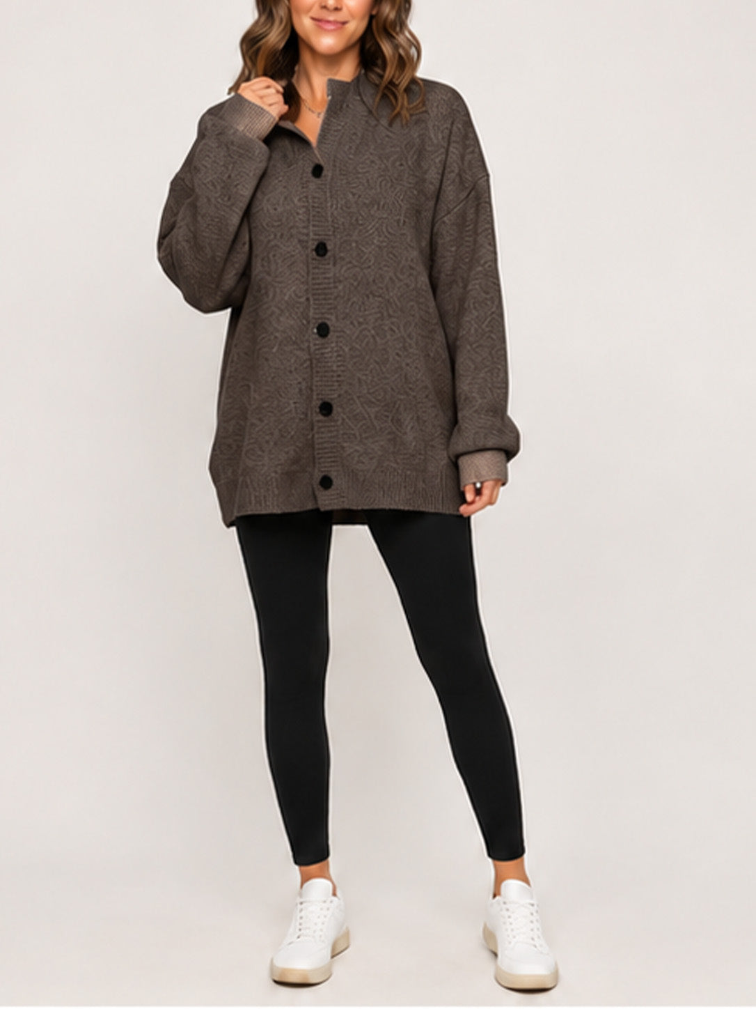 💝💝Women Oversized Button Front Knit Cardigan