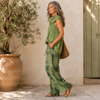 Women's Relaxed Two Piece Wide Leg Pants Set