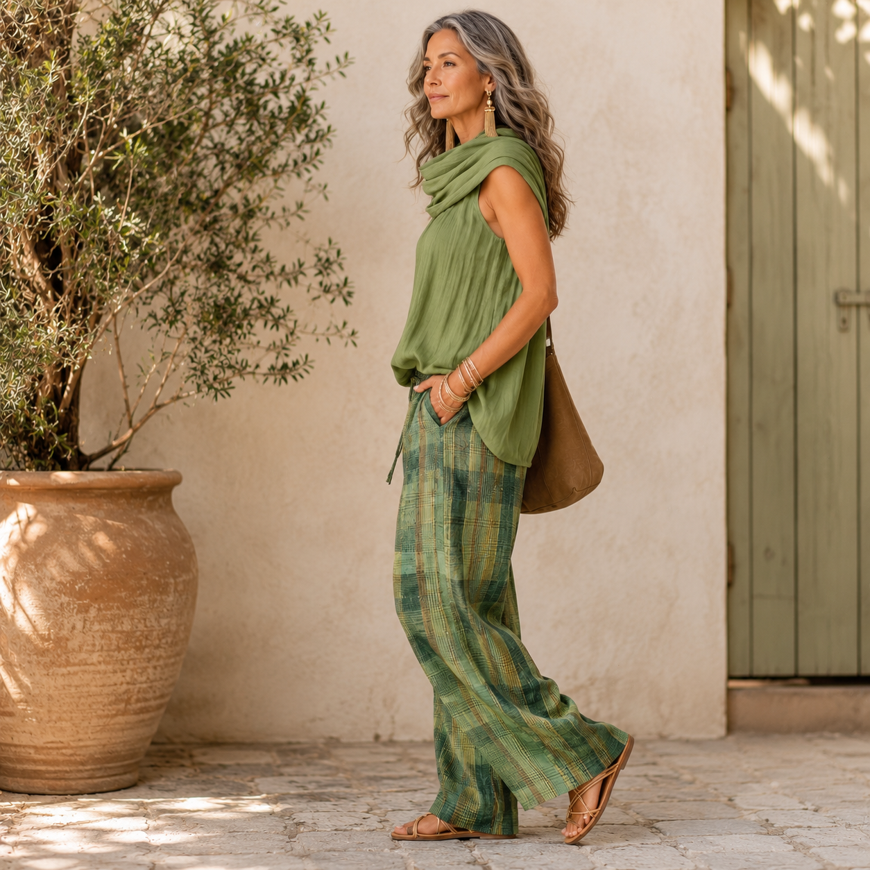 Women's Relaxed Two Piece Wide Leg Pants Set