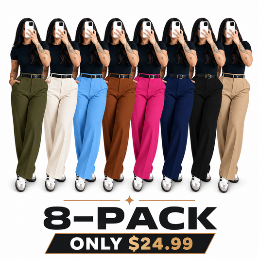 💝💝Women's High Waisted Straight Leg Suit Pants Flowy Drape Casual Office Long Trousers with Slimming Effect for Daily Versatile Wear