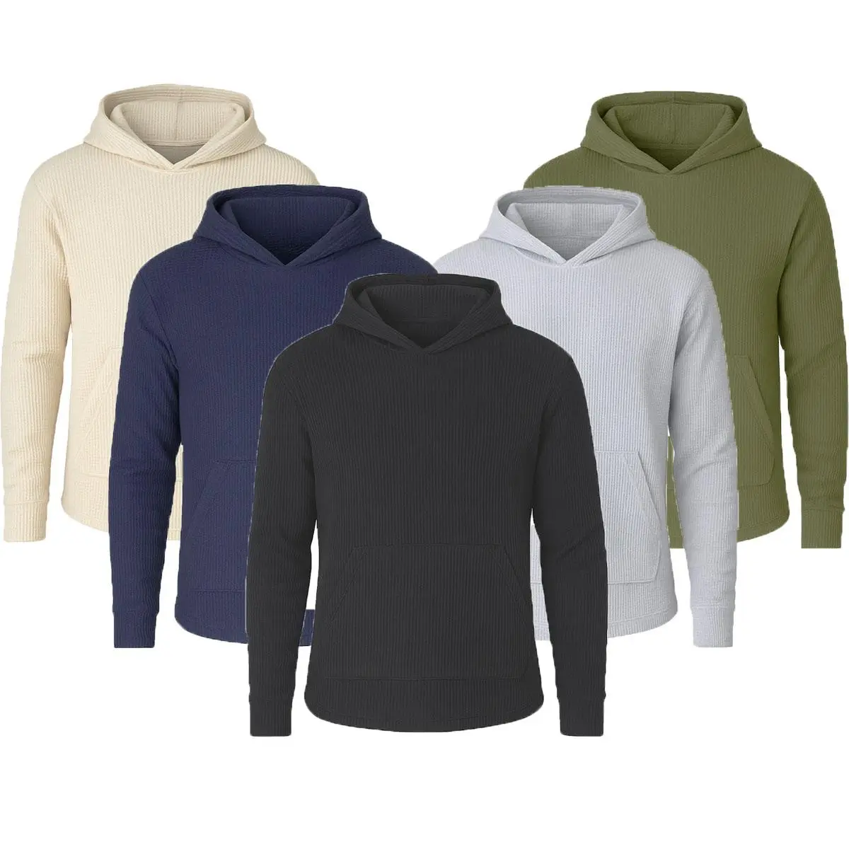 💝💝Men's Multi Waffle Knit Pullover Hoodie