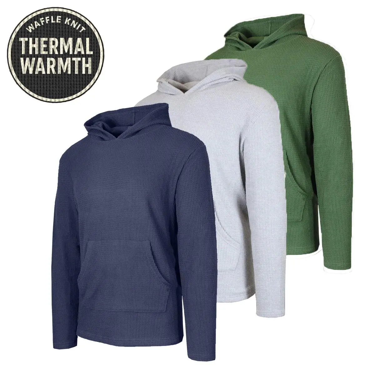 💝💝Men's Multi Waffle Knit Pullover Hoodie