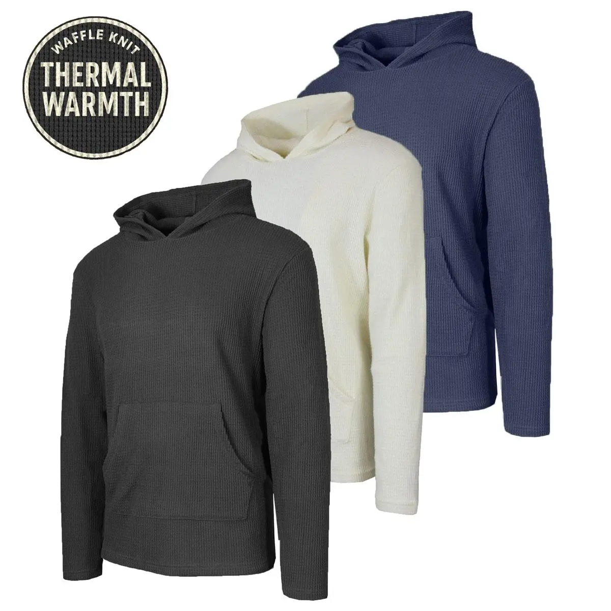 💝💝Men's Multi Waffle Knit Pullover Hoodie