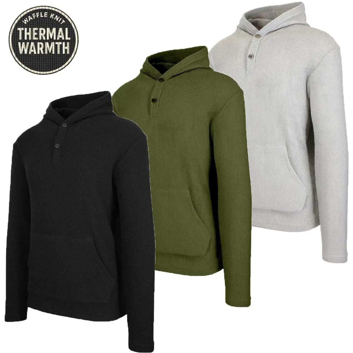 💝💝Men's Multi Waffle Knit Pullover Hoodie