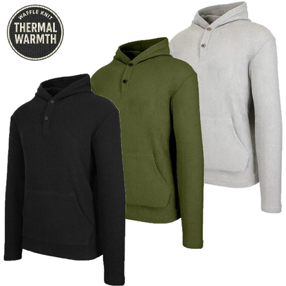 💝💝Men's Multi Waffle Knit Pullover Hoodie