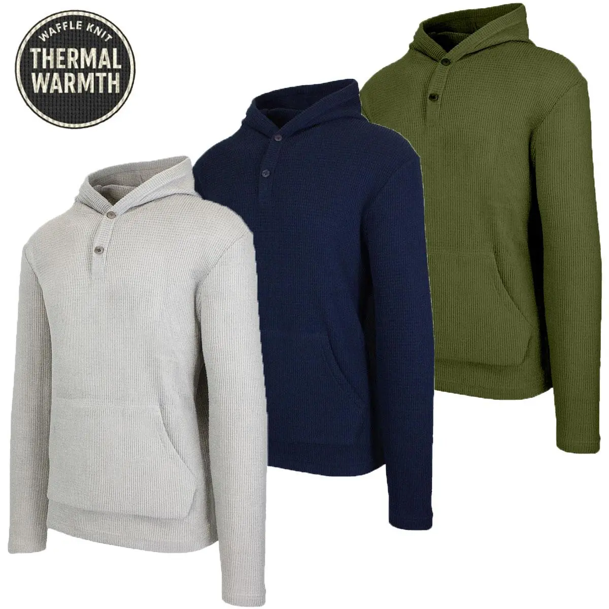 💝💝Men's Multi Waffle Knit Pullover Hoodie
