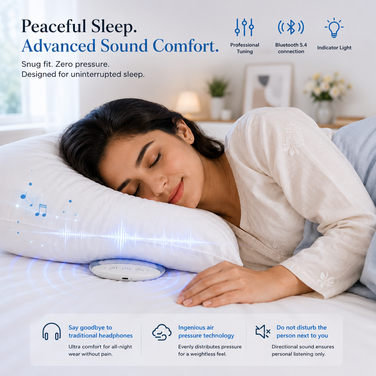 Bluetooth Pillow Speaker – Private Sleep Audio Without Earbuds