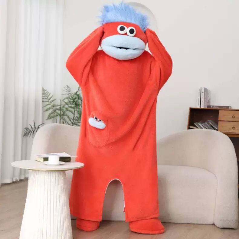 Cozy Wearable Blanket Hoodie – Funny Plush Loungewear for Adults